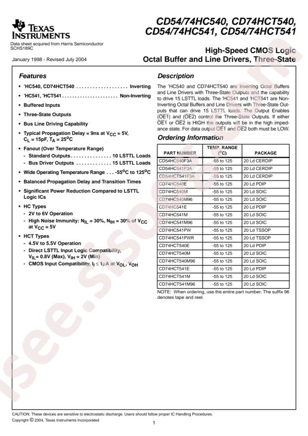 CD74HCT541M96