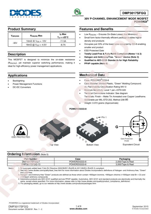 DMP3017SFGQ-7