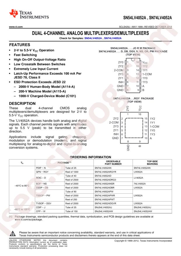 SN74LV4052APWR