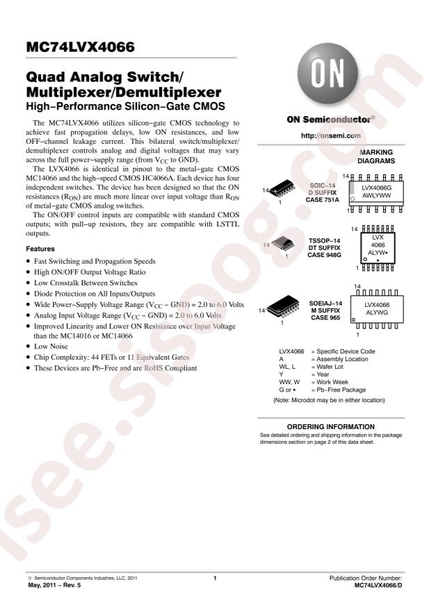 MC74LVX4066DR2G