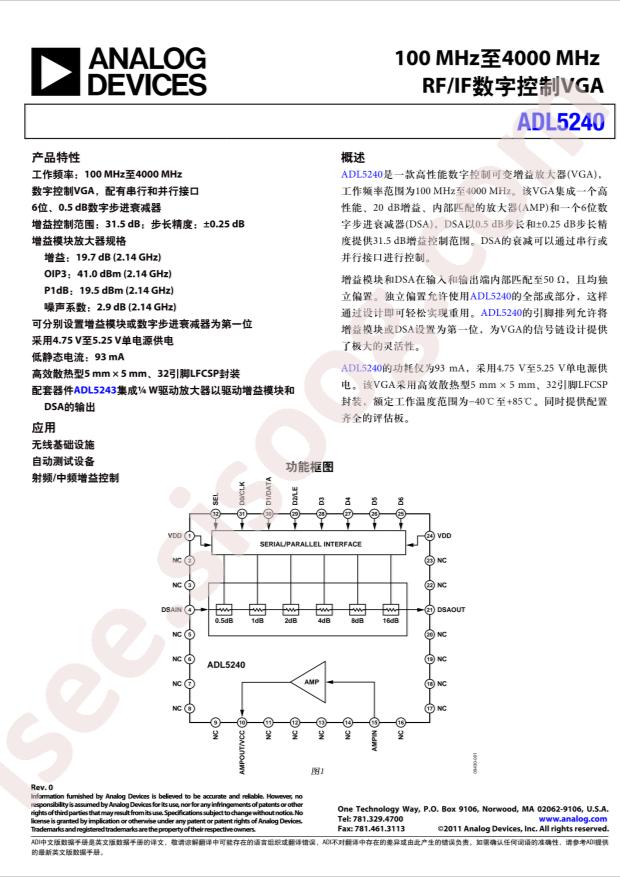 ADL5240ACPZ-R7