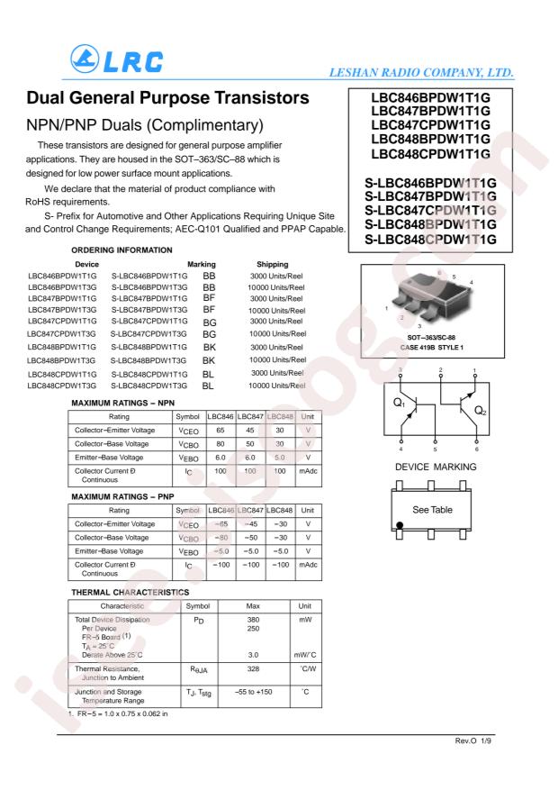 LBC846BPDW1T1G
