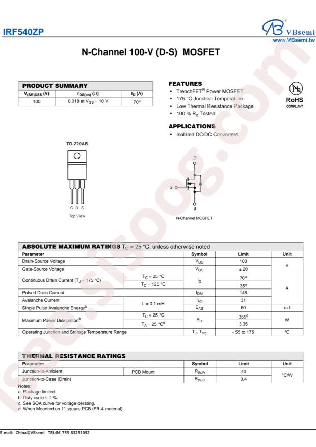 IRF540ZP-VB