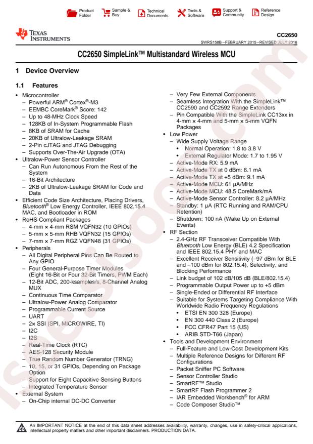 CC2650F128RGZT