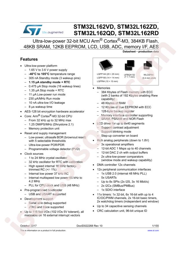 STM32L162VDY6XTR