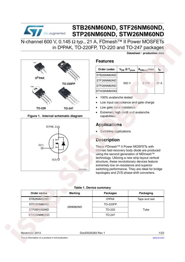 STB23NM60ND