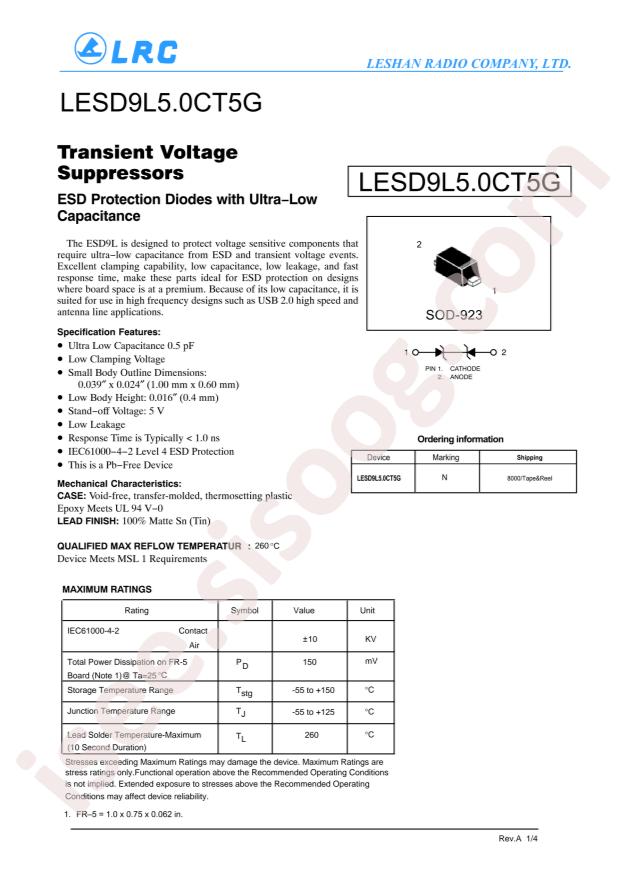 LESD9L5.0CT5G