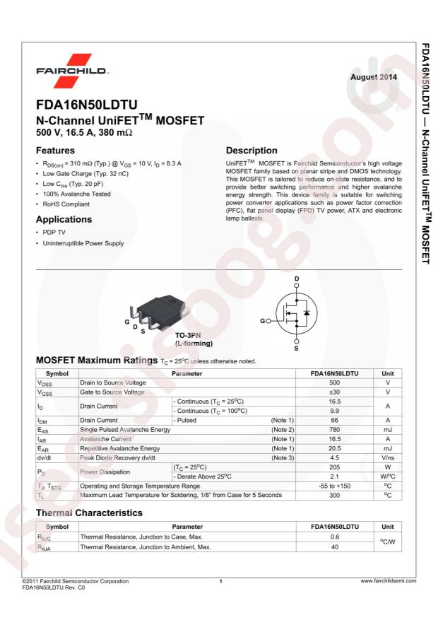 FDA16N50LDTU