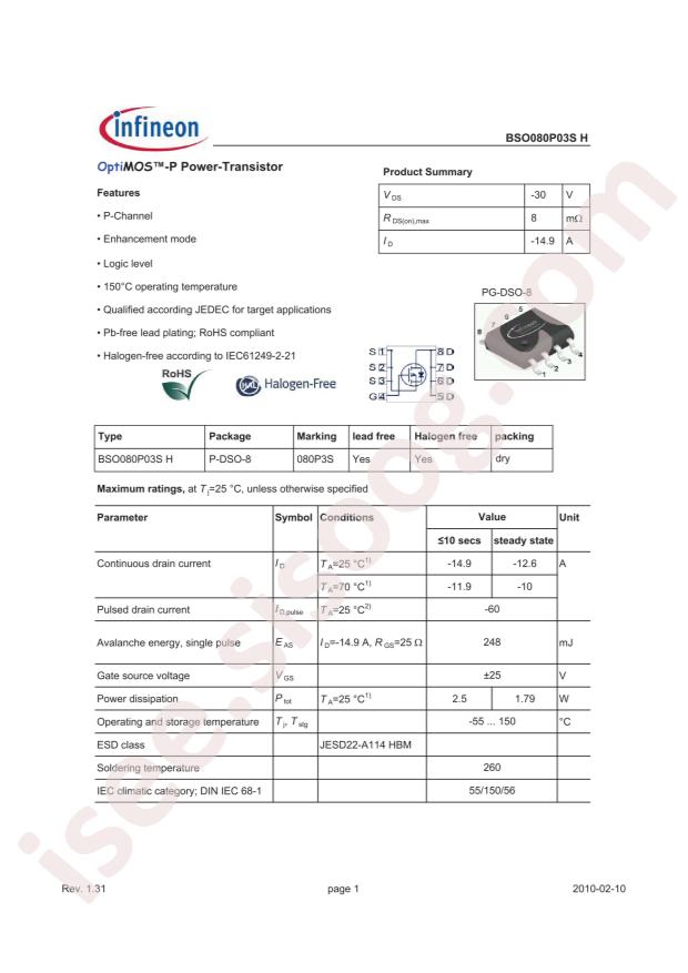 BSO080P03S H