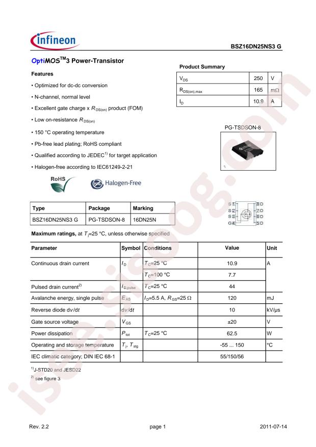 BSZ16DN25NS3 G