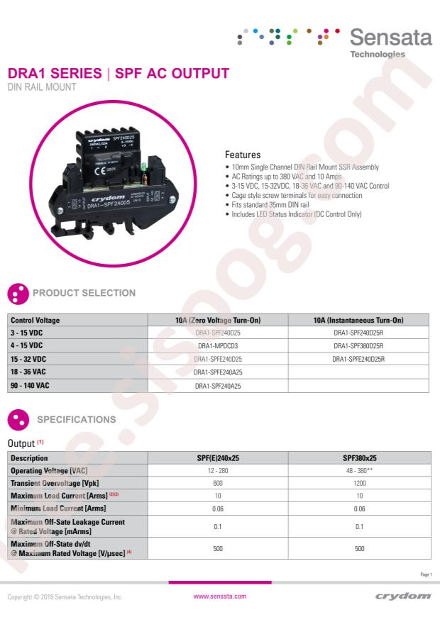 DRA1-SPFE380D25