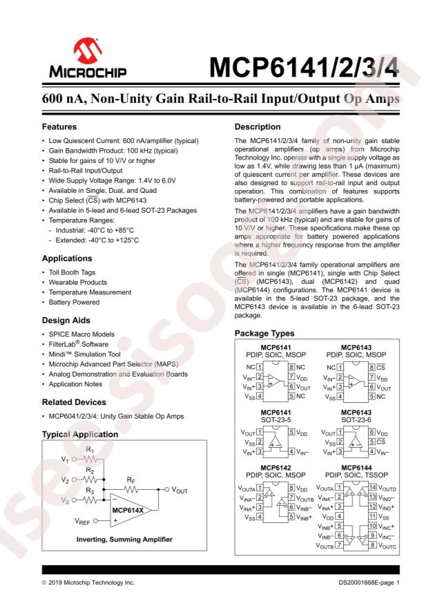 MCP6142-I/SN