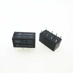 رله مخابراتی 12V دو کنتاکت مارک TIANBO کد HJR1-2CL-12V