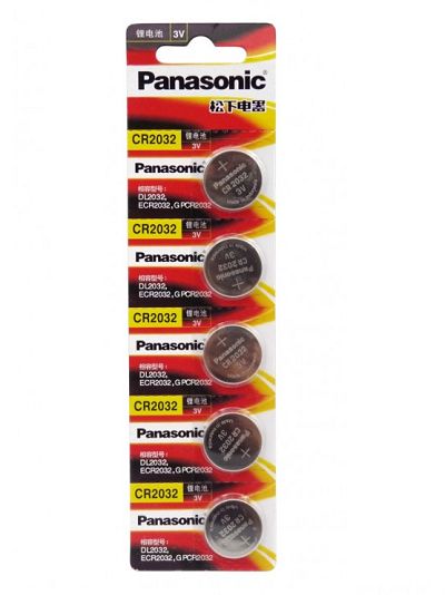 باتری سکه ای 3 ولت Panasonic – مدل CR2032 – بسته 5 تایی