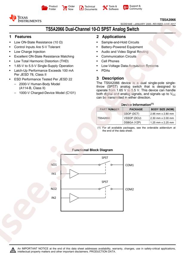TS5A2066DCUR
