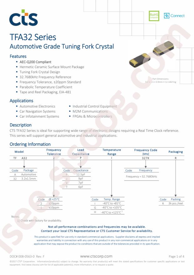 CTS TFA322TI327KR