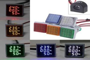 3in1 power LED digital 22mm  ماژول 3 کاره ي امپر متر ولت متر و فرکانس متر AC