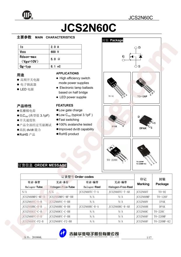 JCS2N60RC