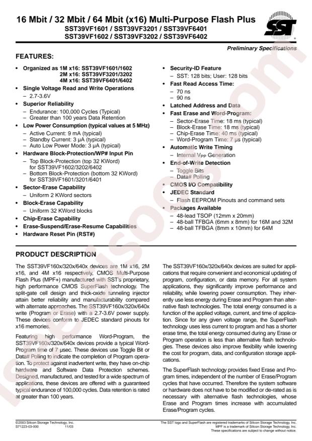 SST39VF3201-70-4C-EKE
