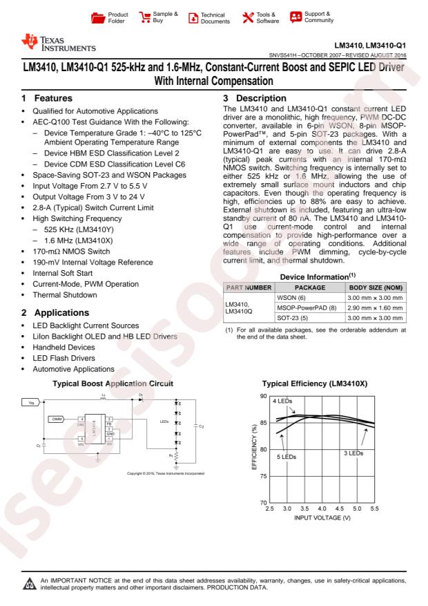 LM3410XSDE/NOPB