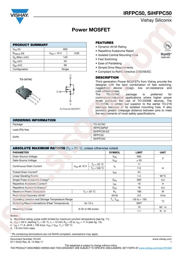 IRFPC50PBF
