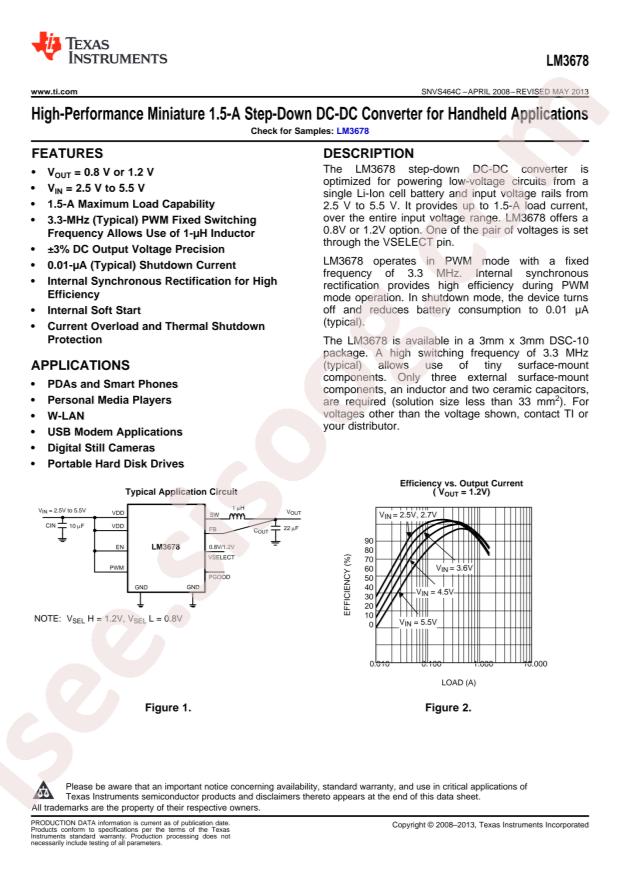 LM3678SDE-1.2/NOPB