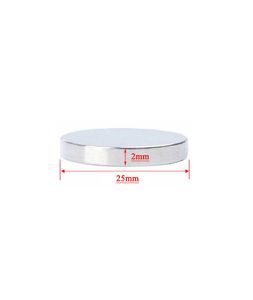 آهنربا گرد نئودیمیوم 2 × 25 میلیمتر