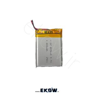 باتری لیتیوم پلیمر 600mAh(لیتیوم li-po 603040  3.7v 600mAh)