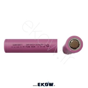 باتری لیتیوم یون 2600ma 18650 (لیتیوم یون SUNNYBATT 2600mAh 3.7v)