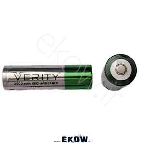 باتری لیتیوم یون 2500ma 18650(لیتیوم یون VERITY 2500mAh 3.7V RECHARGBLE k نوک دار)