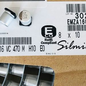 خازن 470 میکرو فاراد 16 ولت smd ساخت nippon ژاپن سری MZA امپدانس پایین