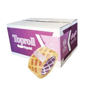 نوار چسب تاپرول بنفش 50 میکرون 90 یارد(کارتن 60 حلقه ای)چسب پهن کریستال به پهنای 5 سانتtoproll