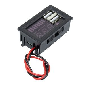 نمایشگر ولتاژ و میزان باتریهای سربی 12ولت با بارگراف دارای 2 خروجی USB