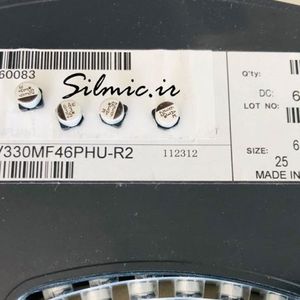 خازن 33 میکرو فاراد 25 ولت ELNA ژاپن نوع SMD سری RVE استاندارد و ارتفاع کم