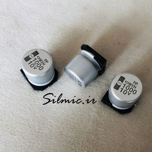 خازن 1000 میکرو فاراد 10 ولت SMD ساخت Nippon سری mvh دمای 125 درجه
