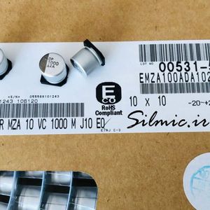 خازن 1000 میکرو فاراد 10 ولت smd ساخت nippon ژاپن سری MZA امپدانس پایین
