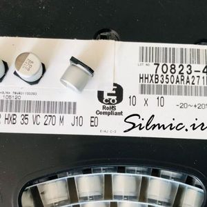 خازن پلیمری 270 میکرو فاراد 35 ولت NIPPON نوع SMD سری HXB طول عمر بالا