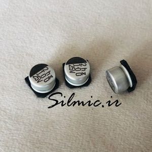 خازن 100 میکرو فاراد 25 ولت ELNA نوع SMD سری RVZ مینیاتوری امپدانس پایین
