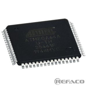 میکروکنترلر ATMEL 64PIN,SMD TQFP64A,8-bit AVR Microcontoller,64KB,16MHz, Vcc2.7-5.5V ATMEGA64A-AU  ATMEL  SMD