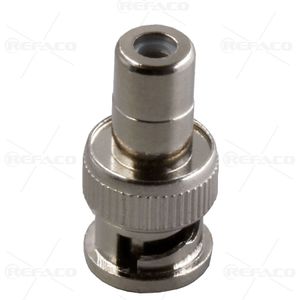 فیش بی ان سی REFACO BNC MALE TO RCA Female Base Copper Pin JT-1157 ZINC BASE COPPER PIN BNC MALE TO RCA FEMALE