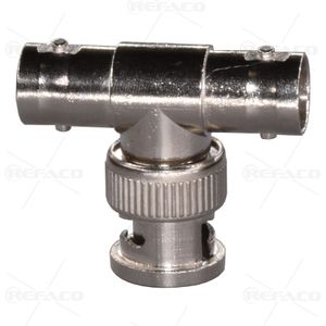 فیش بی ان سی REFACO BNC MALE TO Double Female Copper Pin JT-1130 ZINC COPPER PIN BNC MALE TO DOUBLE FEMALE