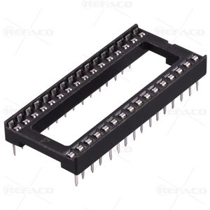 سوکت آی سی پهن 32 پین معمولی CONNFLY IC SOCKET WIDTH 15.24mm 32PIN 2*16 2.54mm DS1009-32AT1WS-2A2