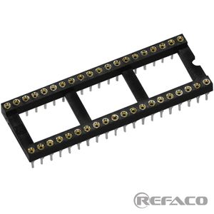 سوکت آی سی 40 پین پهن نظامی CONNFLY IC SOCKET ROUND PIN WIDTH 15.24mm 40PIN 2*20 2.54mm DS1001-01-40BT1WSF6S-GCB