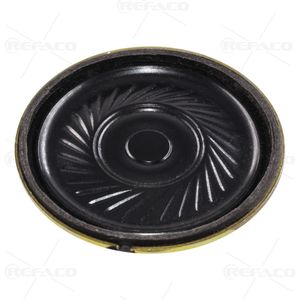 بلندگوي تخت بدنه فلزي مگنت آلنیکو REFACO SPEAKER 36mm,8OHM,IRON FRAME,MYLAR CONE N36R8