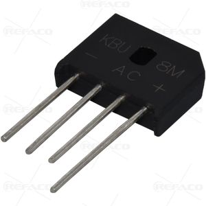 پل ديود شانه اي REFACO DIP,KBU Package,8A 1000V Bridge Rectifier KBU8M
