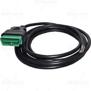 OBDII CONNECTOR 16PIN MALE GREEN TO OPEN CABLE 3 METER WITH METAL BLADE