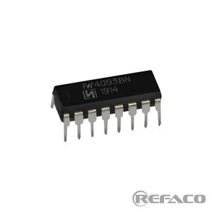 آی سی های منطقی اشمیت تریگر INTEGRAL 14PIN,DIP,Quad 2-Input NAND Schmitt Triggers IW4093BN  INTEGRAL  DIP