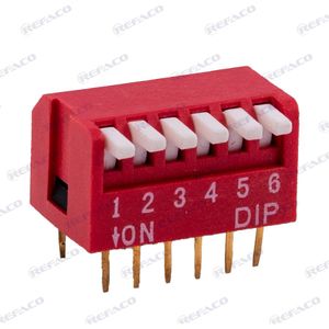 دیپ  سویچ XINYA DIP SWITCH 6 PIN R/A 06