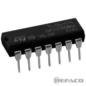 آی سی تقویت کننده عملیاتی ST 14PIN,DIP,Low Power JFET Quad Operational Amplifier TL064CN  ST  DIP