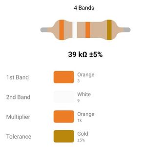 RESISTOR 1W 39K %5 – مقاومت 1 وات 39 کیلواهم 5% کربنی